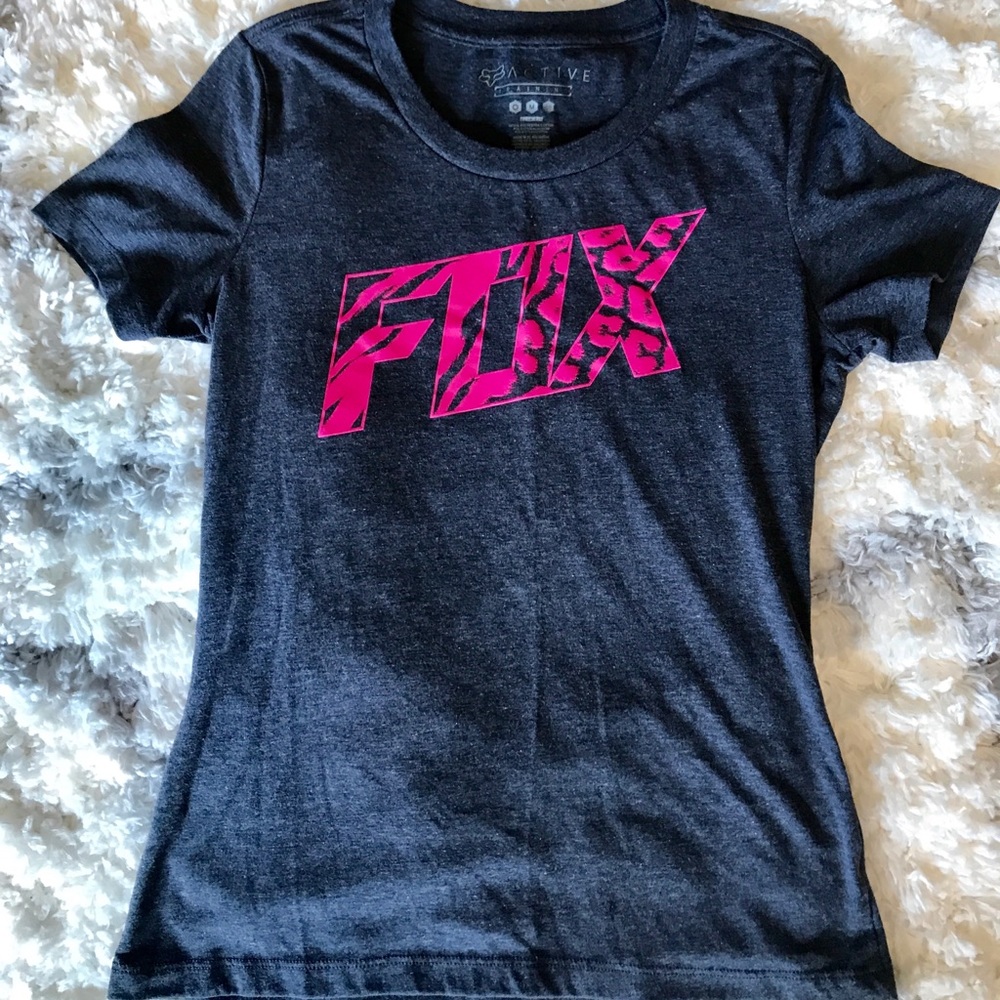 Fox Racing Women’s TShirt Grey/Fuschia SZ M